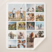 Moderne 14 fotocollage sherpa deken (Voorkant)