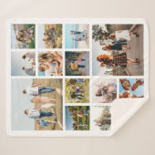 Moderne 14 fotocollage sherpa deken (Voorkant (horizontaal))