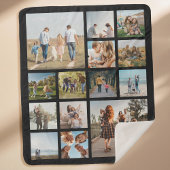 Moderne 14 fotocollage sherpa deken