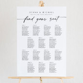 Moderne 14 Tafels Vind uw Zitplaatskaart Poster