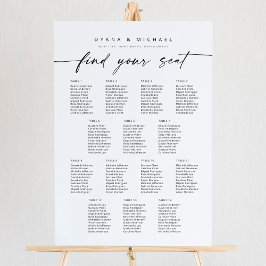 Moderne 14 Tafels Vind uw Zitplaatskaart Poster