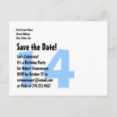 Moderne 14e verjaardag Bewaar de datum Zwart Blauw Aankondigingskaart (Achterkant)