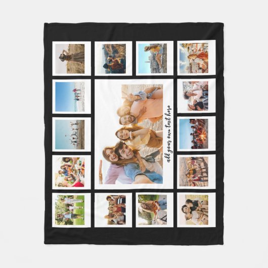 Moderne 15 fotocollage fleece deken (Voorkant)