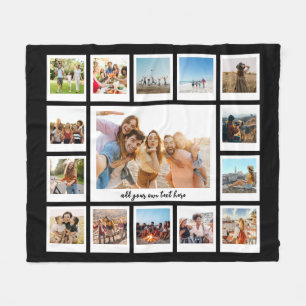 Moderne 15 fotocollage fleece deken