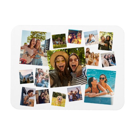 Moderne 15 fotocollage magneet (Horizontaal)