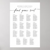 Moderne 15 Tafels Vind Uw Zitplaatskaart Foam Poster (Voorkant)