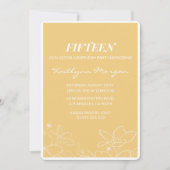 Moderne 15e verjaardag uitnodigingen Floral Yellow (Voorkant)