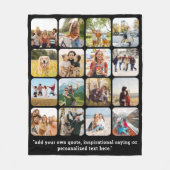 Moderne 16 foto collage met citaat fleece deken (Voorkant)