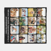 Moderne 16 foto collage met citaat fleece deken (Voorkant (Horizontaal))