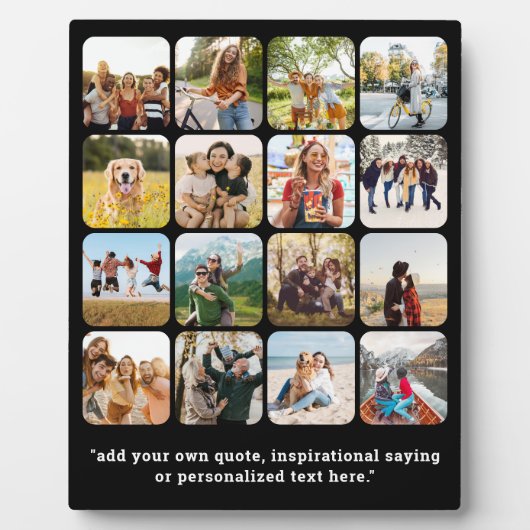 Moderne 16 foto collage met citaat fotoplaat (Voorkant)