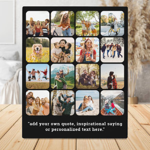 Moderne 16 foto collage met citaat fotoplaat