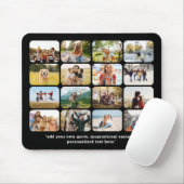 Moderne 16 foto collage met citaat muismat (Met muis)