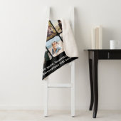 Moderne 16 foto collage met citaat sherpa deken (In situ)