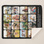 Moderne 16 foto collage met citaat sherpa deken (Voorkant (horizontaal))