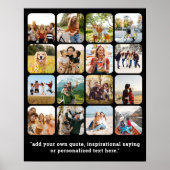 Moderne 16 fotocollage met citaat poster (Voorkant)