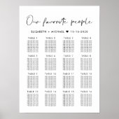 Moderne 16 tafel bruiloft zitgrafiek poster (Voorkant)