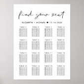 Moderne 16 tafel bruiloft zitgrafiek poster (Voorkant)