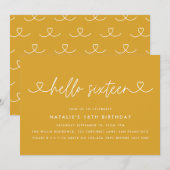 Moderne 16e verjaardag eenvoudig stijlvol elegant  (Voorkant / Achterkant)