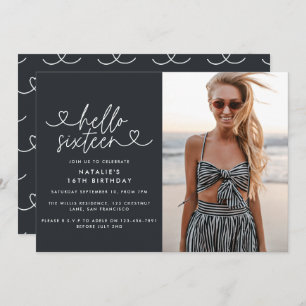 Moderne 16e verjaardag eenvoudig stijlvol elegant 