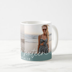 Moderne 16e verjaardag eenvoudig stijlvol elegant koffiemok
