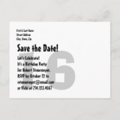 Moderne 16e verjaardag Save the Date Red Black V00 Aankondigingskaart (Achterkant)