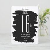 Moderne 16e verjaardagsfeestje uitnodigen kaart (Staand voorkant)