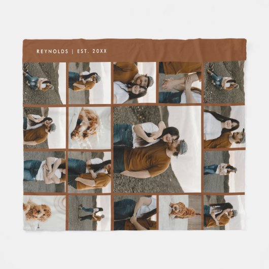 Moderne 17 bewerkbare kleuren voor fotocollage fleece deken (Voorkant (Horizontaal))