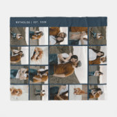Moderne 17 foto collage bewerkbare kleur fleece deken (Voorkant (Horizontaal))