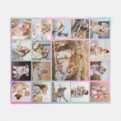 Moderne 17 foto kleurrijke collage fleece deken (Voorkant (Horizontaal))