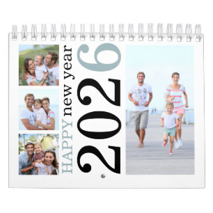 Moderne 17 foto's Bold Typography 2026 Kalender