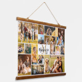 Moderne 17 Naam van foto-inkuilmonogram Hangend Wandkleed (Gebogen)