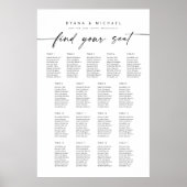 Moderne 17 tafels Vind uw stoel kaart Poster (Voorkant)