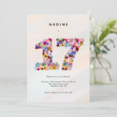 Moderne 17e verjaardag Uitnodiging Zeventien Parti (Staand voorkant)