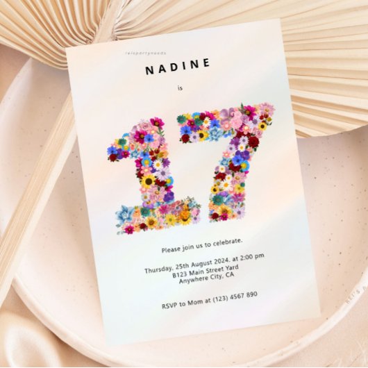 Moderne 17e verjaardag Uitnodiging Zeventien Parti