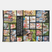 Moderne 19 Aangepaste kleuren voor foto-Collage Theedoek (Horizontaal)