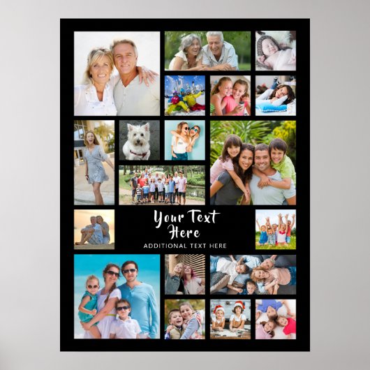 Moderne 19 Aangepaste kleuren voor fotoCollage Poster (Voorkant)