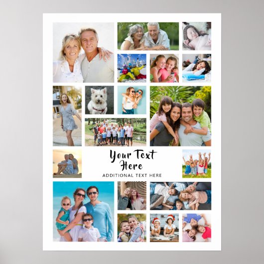 Moderne 19 Aangepaste kleuren voor fotoCollage Poster (Voorkant)