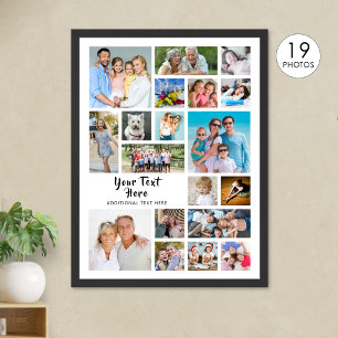 Moderne 19 Foto Collage Aangepaste Kleuren Persoon Poster