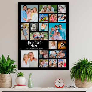 Moderne 19 Foto Collage op persoonlijke titel Poster