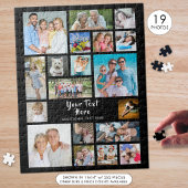 Moderne 19 Foto Collage Persoonlijk Zwart Legpuzzel