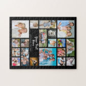 Moderne 19 Foto Collage Persoonlijk Zwart Legpuzzel (Horizontaal)