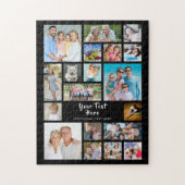 Moderne 19 Foto Collage Persoonlijk Zwart Legpuzzel (Verticaal)