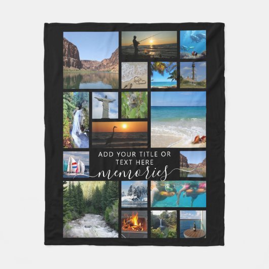 Moderne 19 FotoverzamelScript-MEMORIES Fleece Deken (Voorkant)