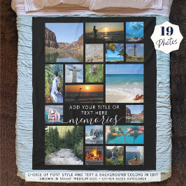 Moderne 19 FotoverzamelScript-MEMORIES Fleece Deken