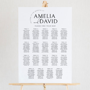 Moderne 19 Tafels Welkom Zitplaatskaart Poster