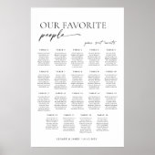 Moderne 19 Tafels Welkom Zitplaatskaart Poster (Voorkant)