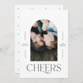 Moderne 1 foto-typografie zwart-wit Kerstmis (Voorkant / Achterkant)