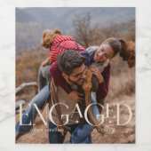 Moderne 1 foto Verloving bewerkbare kleur overlay Wijn Etiket (Enkel label)