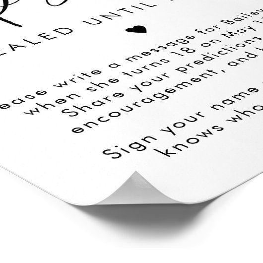 Moderne 1-jarig capsule-teken poster (Hoek)