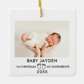 Moderne 1 kerst als godouders Foto Keramisch Ornament (Voorkant)